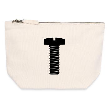 Screw bolt round head - Canvas Zip Pouch 12 x 13 cm - nature - Front