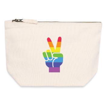 Mois de la fierté LGBT - Victoire! - Pochette zippée en toile 12 x 13 cm - blanc naturel - Devant