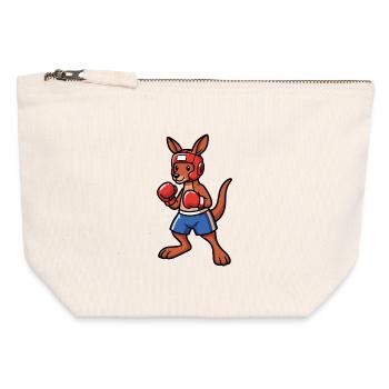 Boxing Kangaroo Australia - Canvas Zip Pouch 12 x 13 cm - nature - Front