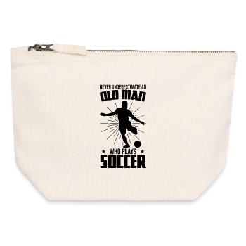 Großvater Fußballspieler - Canvas Reißverschluss-Täschchen (12 x 13 cm) - Naturweiß - Vorne