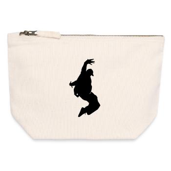 B-Boy Silhouette – Breakdance Freeze - Canvas Reißverschluss-Täschchen (12 x 13 cm) - Naturweiß - Vorne