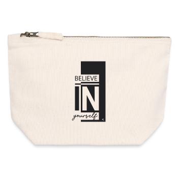 Croyez en vous - Pochette zippée en toile 12 x 13 cm - blanc naturel - Devant