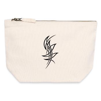 Filigranes Tribal Tattoo Ornament - Canvas Reißverschluss-Täschchen (12 x 13 cm) - Naturweiß - Vorne