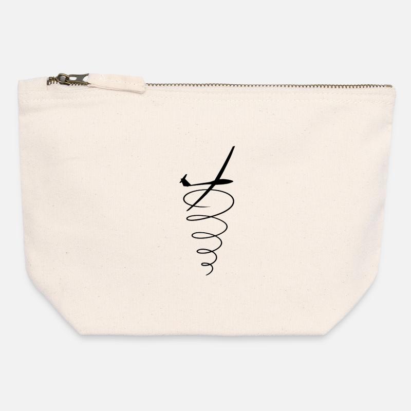 Thermalling Glider Black - Canvas Zip Pouch 12 x 13 cm - nature
