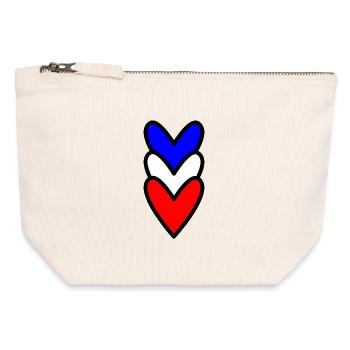 HEART. HEARTS. VALENTINE'S DAY. LOVE. LOVE. COUPLE. - Canvas Zip Pouch 12 x 13 cm - nature - Front