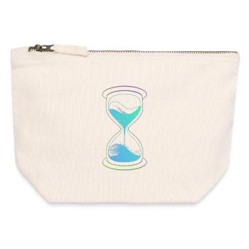 Sanduhr-Neon-Zeit - Canvas Reißverschluss-Täschchen (12 x 13 cm) - Naturweiß - Vorne