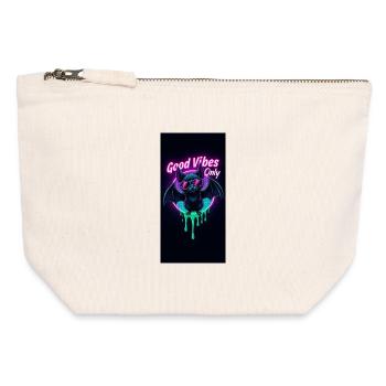 Neon Bat - Canvas Reißverschluss-Täschchen (12 x 13 cm) - Naturweiß - Vorne