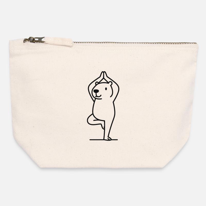 Cute capybara in tree pose - Canvas Zip Pouch 12 x 13 cm - nature