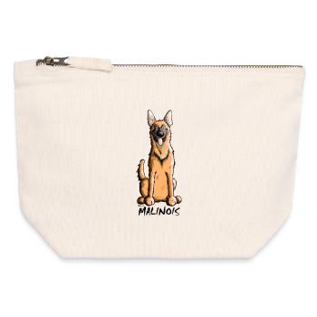 Lustiger Malinois - Canvas Reißverschluss-Täschchen (12 x 13 cm) - Naturweiß - Vorne