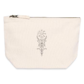 Wikingersymbol Vegvisir - Canvas Reißverschluss-Täschchen (12 x 13 cm) - Naturweiß - Vorne