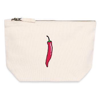 Spicy Red Chili Pepper - Canvas Zip Pouch 12 x 13 cm - nature - Front