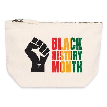Mois de l'histoire des Noirs - Pochette zippée en toile 12 x 13 cm - blanc naturel - Devant