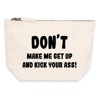 Ne me forcez pas à me lever de mon fauteuil roulant # - Pochette zippée en toile 12 x 13 cm - blanc naturel - Devant