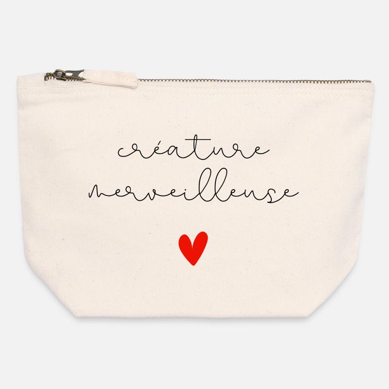 Wonderful Creature - Canvas Zip Pouch 12 x 13 cm - nature
