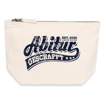 Abi Est 2026 - Abitur - Geschenk - Canvas Reißverschluss-Täschchen (12 x 13 cm) - Naturweiß - Vorne