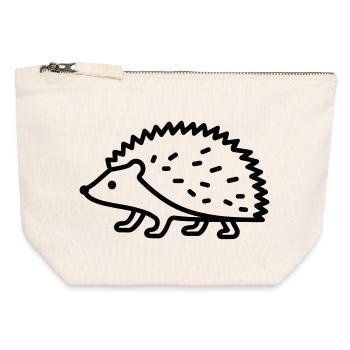 Igel - Canvas Reißverschluss-Täschchen (12 x 13 cm) - Naturweiß - Vorne
