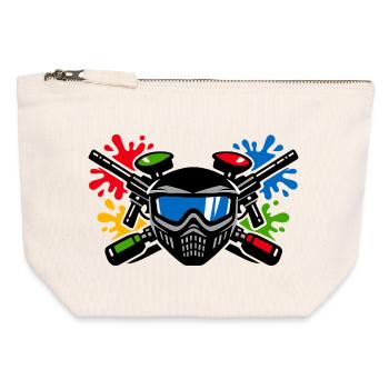 Graffiti helmet with paint splash - Canvas Zip Pouch 12 x 13 cm - nature - Front
