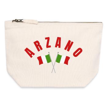 Arzano Italian Flags  - Canvas Zip Pouch 12 x 13 cm - nature - Front