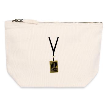 VIP Pass - Canvas Reißverschluss-Täschchen (12 x 13 cm) - Naturweiß - Vorne