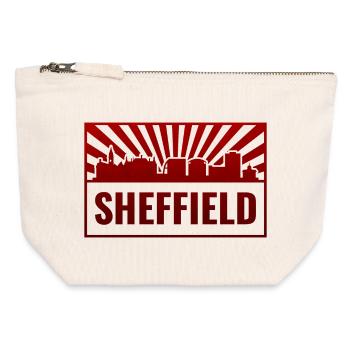 Sheffield Skyline Red Neon - Pochette zippée en toile 12 x 13 cm - blanc naturel - Devant