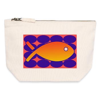 FISH - Canvas Zip Pouch 12 x 13 cm - nature - Front