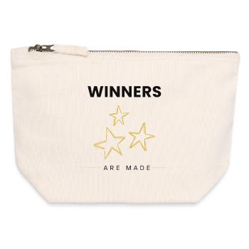 Les gagnants sont réduits à une citation motivationnelle minimale - Pochette zippée en toile 12 x 13 cm - blanc naturel - Devant