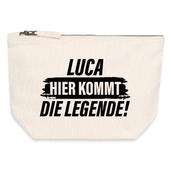 Luca – Hier kommt die Legende - Canvas Reißverschluss-Täschchen (12 x 13 cm) - Naturweiß - Vorne
