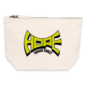 Hope trough Christ - Canvas Reißverschluss-Täschchen (12 x 13 cm) - Naturweiß - Vorne