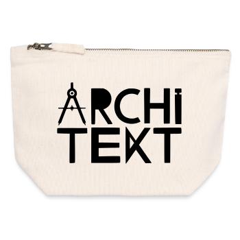 Architekt Schriftzug mit Zirkel - Canvas Reißverschluss-Täschchen (12 x 13 cm) - Naturweiß - Vorne
