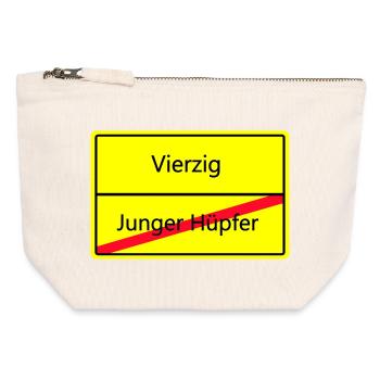 ortsschild_vierzig - Canvas Reißverschluss-Täschchen (12 x 13 cm) - Naturweiß - Vorne
