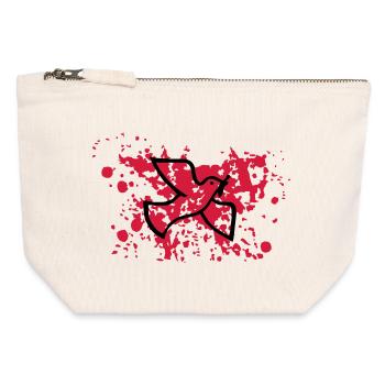 Friedenstaube im Blut - Canvas Reißverschluss-Täschchen (12 x 13 cm) - Naturweiß - Vorne