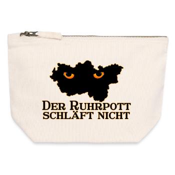 Le Ruhrpott ne dort pas - Pochette zippée en toile 12 x 13 cm - blanc naturel - Devant