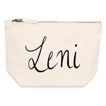 Leni - Pochette zippée en toile 12 x 13 cm - blanc naturel - Devant