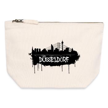 Dusseldorf Graffiti Skyline - Canvas Zip Pouch 12 x 13 cm - nature - Front