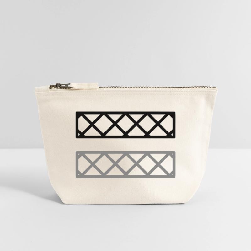 Fence Grid Pattern Frame Canvas Zip Pouch 12 x 13 cm