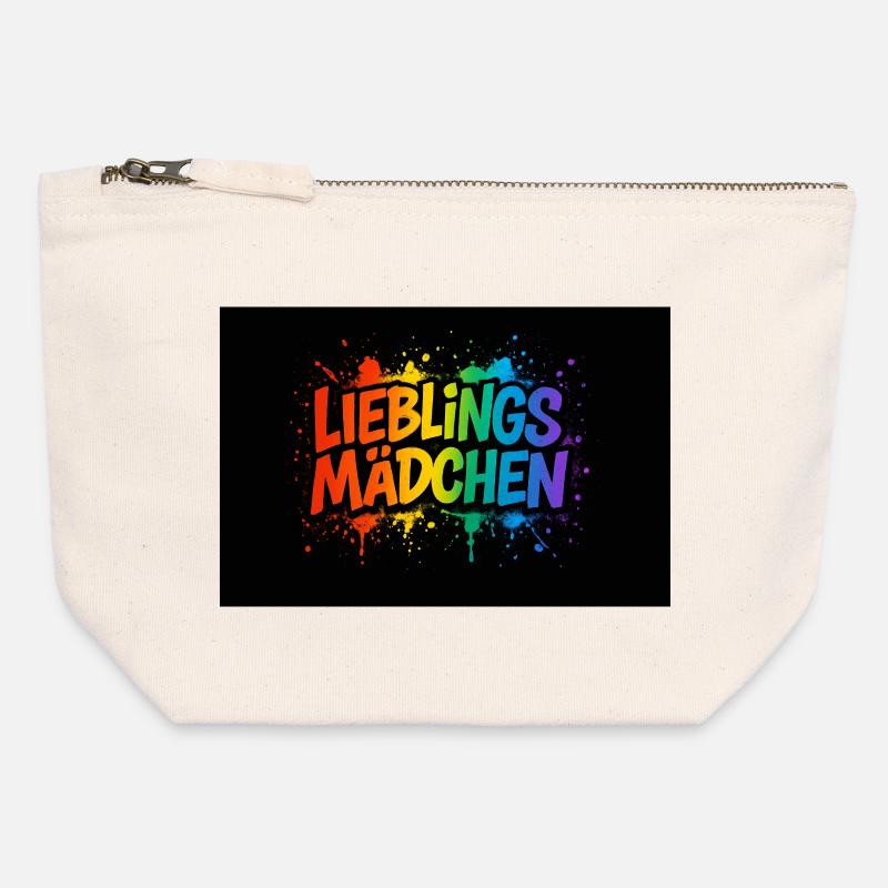 Lieblingsmädchen – Buntes Graffiti mit Farbspritze - Canvas Reißverschluss-Täschchen (12 x 13 cm) - Naturweiß