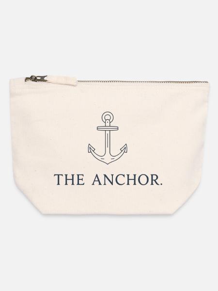 THE ANCHOR. - Canvas Reißverschluss-Täschchen (12 x 13 cm) - Naturweiß