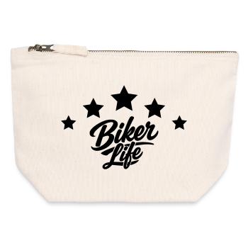 Biker life - Canvas Zip Pouch 12 x 13 cm - nature - Front
