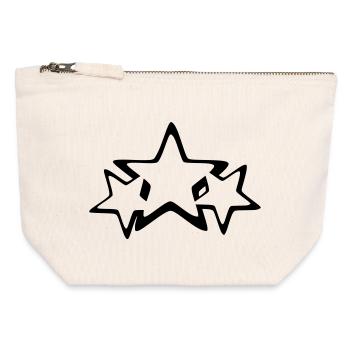 stars - Canvas Zip Pouch 12 x 13 cm - nature - Front