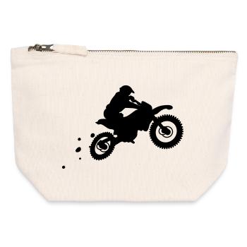 motor bike - Canvas Zip Pouch 12 x 13 cm - nature - Front