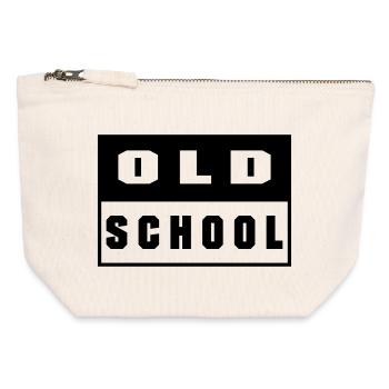 Old School - Canvas Reißverschluss-Täschchen (12 x 13 cm) - Naturweiß - Vorne