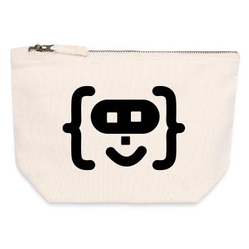 Hacker programmer code logo - Canvas Zip Pouch 12 x 13 cm - nature - Front