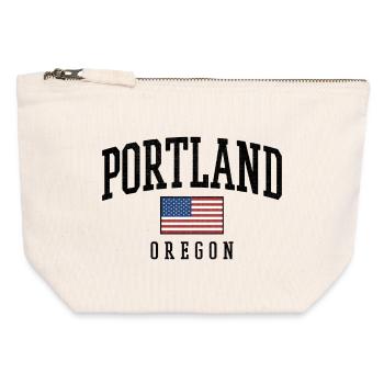 Portland Oregon USA Flag Graphic Design - Canvas Reißverschluss-Täschchen (12 x 13 cm) - Naturweiß - Vorne