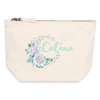 Für Celine - Canvas Reißverschluss-Täschchen (12 x 13 cm) - Naturweiß - Vorne