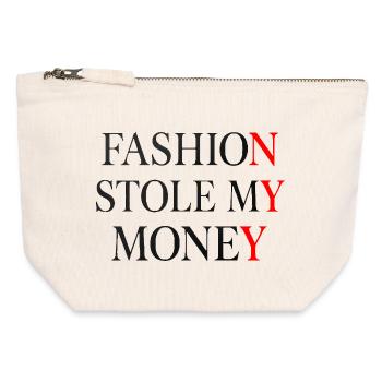 Fashion Stole My Money - Canvas Zip Pouch 12 x 13 cm - nature - Front