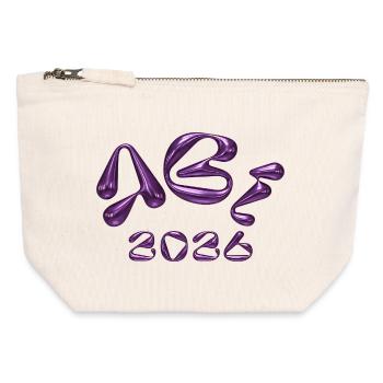 Neu 2023 Metallischer Glanz - Canvas Reißverschluss-Täschchen (12 x 13 cm) - Naturweiß - Vorne