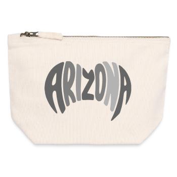 Arizona Schriftzug - Canvas Reißverschluss-Täschchen (12 x 13 cm) - Naturweiß - Vorne