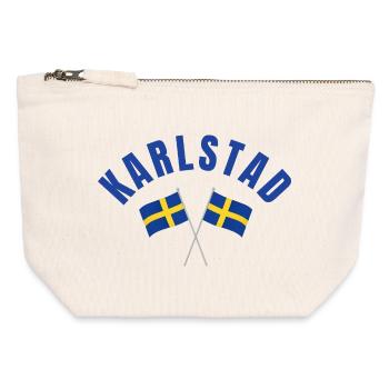 Karlstad Swedish Flags - Canvas Zip Pouch 12 x 13 cm - nature - Front