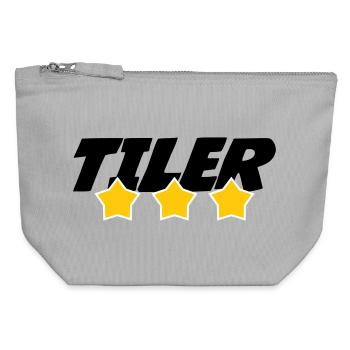 Tiler – pro tile laying precision trade - Canvas Zip Pouch 12 x 13 cm - sports grey - Front