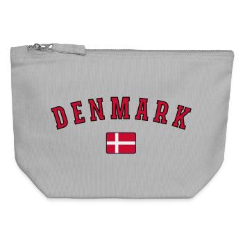 Flag of Denmark, Danish pride - Canvas Zip Pouch 12 x 13 cm - sports grey - Front